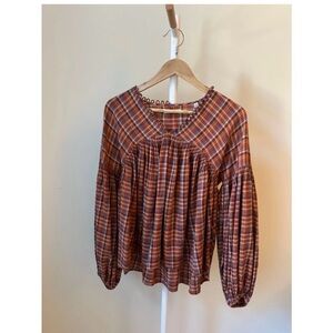 Doen Multicolor Plaid Blouse